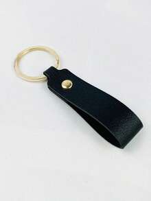 1pc Personalized Name Leather Keychain, Customized Text Music Code Design Key Ring, Minimalist Bag Charm, Car Key Accessory, Gift For Friends And Family - Multicolor - View 17