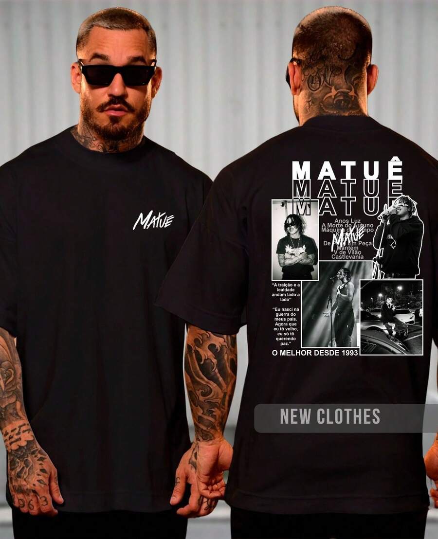 Matuê Unisex T-Shirt Time Machine Rap Light Years National Trap - 黑色 - 查看 1