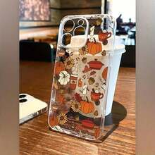 Funda transparente para teléfono con diseño de champiñón, café y calabaza, resistente a caídas, compatible con phone 16 Pro Max, 16 Plus, 16, 16 Pro, 15 Pro Max, 15 Pro, 15 Plus, 15, 14, 14 Plus, 14 Pro y 14 Pro Max. - transparente - Ver 2