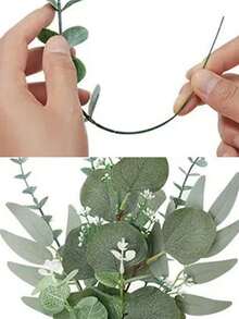 10/20/50 片人造混合桉树叶枝，适用于婚礼 DIY 花束、花艺布置、家居户外花园装饰 - 彩色 - 查看 11