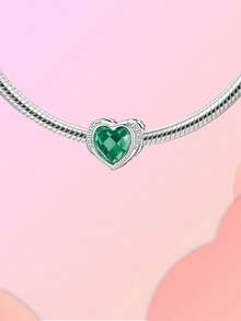 Sterling Silver Jewelry Charms Love Twelve-Month Birthstone Beaded Pendant Ball Suitable For Bracelet DIY Women's Jewelry Gifts, Amulets On The Bracelet - 彩色 - 查看 4