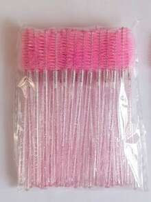 100 pezzi Applicatori monouso per mascara, pennelli per ciglie in nylon, applicatori per extension ciglie senza profumo con manico in plastica ABS, compatibili con pelle normale - Set di applicatori rosa e neri