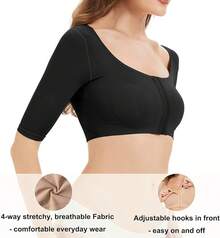 Arm Shaper Compression Sleeves For Post Surgery Support - Black-middle Sleeves - View 9