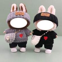 适用于拉布依娃娃衣服服饰毛衣配饰靴子拉布依秋冬毛衣套装1代2代娃娃通用配件，E鞋雨靴，1代鞋子 - 彩色 - 查看 2