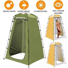 Portable Outdoor Pop-Up Privacy Tent, Camping Shower Toilet, Changing Room, Hiking Camping - Green - View 3