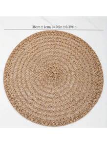 Linen Woven Placemats Kitchen Decorative Round Table Mats Suitable For Holiday Parties, Birthday Parties, Rustic Outdoor Table Decorative Mats Bohemian Style Placemats Suitable For All Seasons 1/4/6/12 Pcs