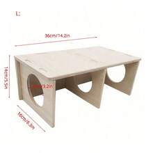 Wooden Hideaway House Tunnel For Hamsters, Squirrels, Chinchillas, Hedgehogs, Guinea Pigs And Other Small Pets - Multicolor - View 4