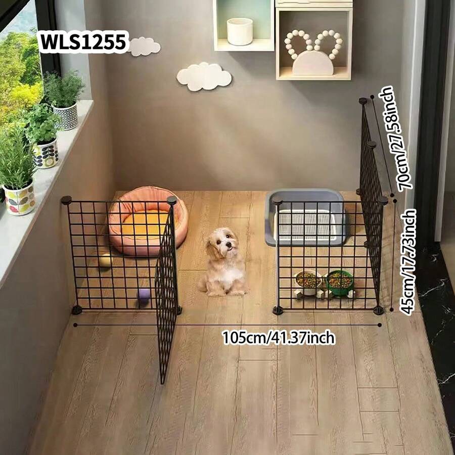 Foldable Dog Fence For Small/Medium Dogs, Indoor Pet Playpen, Puppy/Kitten Cage, Rabbit Hutch - Multicolor - View 1
