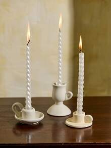 Cirelle 1pc Vintage Plain Ceramic Candlestick Holder, Ceramic Candle Aroma Diffuser Stand, Suitable For Home Decor, Photography Props, Living Room, Coffee Table, Kitchen Dining Table Candle Light Dinner, Holiday Decoration (Ceramic Candle Holder Only, Candles Not Included) Gifts Birthday Graduation