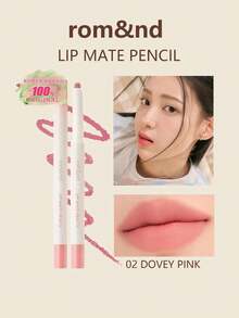 Rom&nd Romand Lip Mate 唇線筆 0.5g/0.02oz，臉部彩妝，長效顯色，長效持久，濃郁色彩，塗抹順滑，高顯色度，可伸縮筆尖，方便使用，02 Dovey Pink - 02 多維粉紅色 - 查看 1