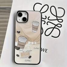 Funda protectora para phone con diseño de granos de café (1 unidad), compatible con phone 16 Pro Max, 16, 15 Pro, 14, 14 Plus/14 Pro Max, 13, 13 Pro, 12 Pro, 11/11 Pro. Regalos para cumpleaños y festividades - Blanco - Ver 4