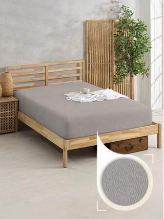 Baumwoll-Frottee Spannbettlaken | Elastik an allen 4 Seiten | Einzel- & Doppelgrößen | 80% Baumwolle, 20% Polyester | 100x200+30 / 120x200+30 / 160x200+30 / 180x200+30 / 200x200+30 cm HERGESTELLT IN TÜRKEI