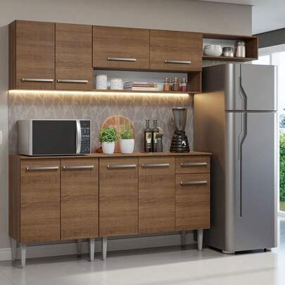 Cocina Integral Completa Modular Madesa Emilly 229cm Mm 14 Color Rustic