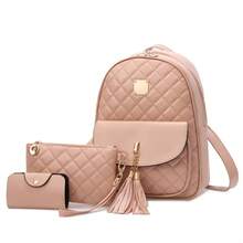 Quilted Backpack For Women - Stylish And Versatile Daypack With Tassel Detail, Includes Matching Wallet & Card Holder, Backpack For Travel - Black - View 6