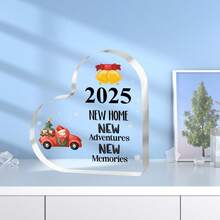 1pc 2025 New Home New Memory New Adventure Acrylic Desktop Plaque, Home Decor New Year Symbol, Christmas & New Year Home Decoration, Ideal Housewarming Gift - Ornaments - View 5