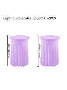 4pcs/2pcs/1pc Sunflower Cocktail Round Tablecloth, 32/24 Inch, Wrinkle-Resistant Stretch Tablecloth, Ruffled Tablecloth, Suitable For Party, Bar, Wedding Events