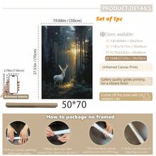 1pc, Canvas Wall Art, Framed Wall Decor, Vintage Dark Forest White Deer, Christmas Snowy Forest Poster, Winter Aesthetic Artwork, Christmas Gift Home Decor, Christmas Decorations, Winter Decorative Poster, Christmas Holiday Home Decor, Room Decor, Dormitory Decor, Bathroom Decor, Bedroom Decor, Living Room Decor, Office Decor, Nursery Decor