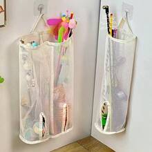 壁挂式宠物玩具收纳袋，小型犬玩具悬挂式整理袋，紧凑型圆柱形网袋 - 彩色 - 查看 2