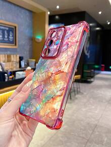 1个蓝紫色大理石渐变防震电镀摄像头UV印刷保护壳，兼容三星/Galaxy/Infinix/红米/OPPO/vivo/Realme，防水防摔防刮，国际版，非国内版 - 粉色 - 查看 4