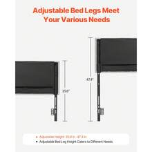 Headboard, Full Size Headboard With Adjustable Height, Comfortable Diamond Tufted For Full Size Bed, W 56.3 X H(35.6-47.4)Inches, Ideal For Bedroom, Hotel, Homestay, Dormitory, Light Grey - 灰色 - 查看 5