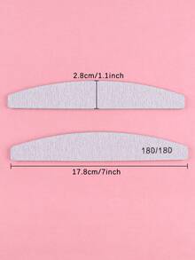 5pcs/10pcs Professional Nail Files, New Colorful Crescent Nail Files, Reusable Double-Sided Sandpaper Boards, 80/100/150/180/240 Grit Durable Zebra Nail Files, Suitable For Natural Nails/Acrylic Nails/Foot Care - Light Grey - View 3