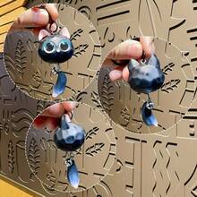 1pc Resin Big Eye Cat Head Keychain 3D Cat Doll Pendant Charm For Backpack, Exquisite Small Gift - Multicolor - View 6