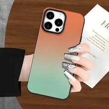 Funda protectora para phone con diseño de degradado naranja y verde y orificios grandes. Compatible con phone 16 Pro, 16, 15 Pro, 14, 14 Plus, 14 Pro, 13, 13 Pro, 12 Pro y 11/11 Pro. Regalos para cumpleaños y celebraciones. - Blanco - Ver 7