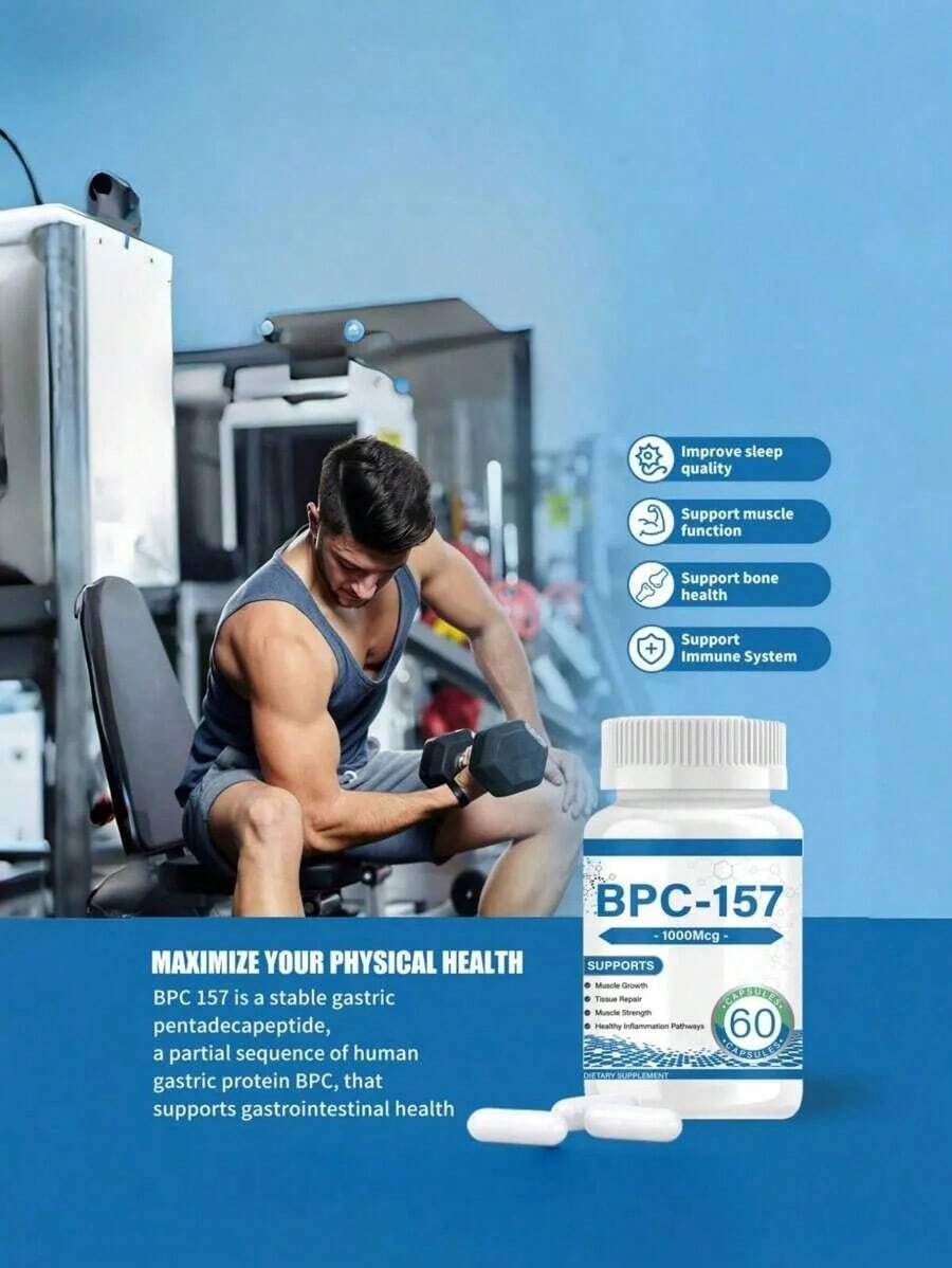 BPC157 1000 Microgram Capsules Support Muscle Strength And Tissue Repair Dietary Supplement 60 Capsules Come And Experience Changes BPC157 1000 Microgram Capsules Brings Now!Non-GMO, Gluten Free - Khác - Xem 1