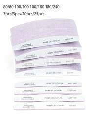 Pilniki do paznokci półksiężycowe 3/5/10/25 szt., profesjonalny papier ścierny o gradacji 80/100/180/240, narzędzie do usuwania odcisków, blok polerski, akcesoria do manicure