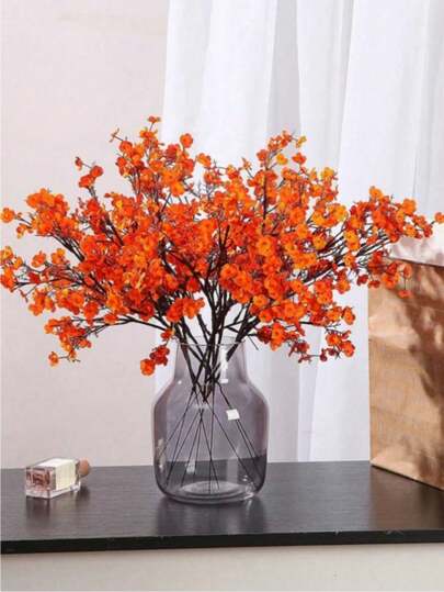 1 件/3 件塑料人造花束，樱花人造花满天星，现代人造花束，适用于家居装饰、假植物、秋季装饰、房间、书桌、花园装饰、房间装饰用品