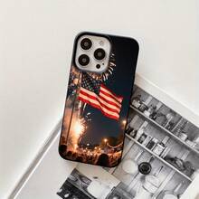 Funda protectora para phone con diseño de fuegos artificiales americanos (1 unidad), compatible con phone 16 Pro Max, 16, 15 Pro, 14, 14 Plus/14 Pro Max, 13, 13 Pro, 12 Pro, 11/11 Pro. Regalos para cumpleaños y festividades - Negro - Ver 1