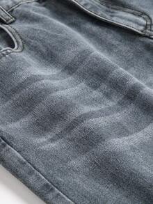 Jeans rectos de denim para niños adolescentes - Gris Oscuro - Ver 4