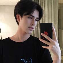 时尚男士短发中分假发，方便的全头假发，适合角色扮演，蓬松自然风格