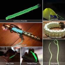 9-Strand Glow-In-The-Dark Paracord, 550lb, 4mm, 10m/393.7in Nylon Tactical Survival Parachute Cord, Glow-In-The-Dark Outdoor Hanging Rope, Camping Tent Rope, EDC Glow-In-The-Dark Kit - Multicolor - View 5