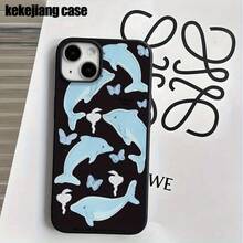 Funda protectora para teléfono con orificio grande y diseño de delfín, compatible con phone 16 Pro, 16, 15 Pro, 14, 14 Plus, 14 Pro, 13, 13 Pro, 12 Pro y series 11/11 Pro. Regalos para cumpleaños y celebraciones. - Blanco - Ver 5