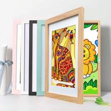 Cadre d'art magnétique multifonctionnel en bois - Affichage pour peintures, photos et œuvres 3D, accrochage horizontal et vertical, installation facile, idéal pour la décoration d'intérieur et les cadeaux, parfait pour Halloween, Noël ou un anniversaire