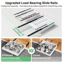 Pull-Out Cabinet Storage Rack, Expandable Sliding Utensil Storage Rack, Adjustable Metal Storage Cabinet Drawer Rack, No Drilling Required, Smooth And Quiet Sliding, Suitable For Kitchen And Bathroom Storage - Multicolor - View 9