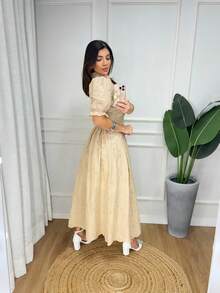 12 Simple Split Fabric Spring/Summer Wedding Dress - Màu be - Xem 2
