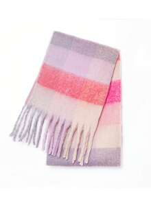 1pc Small Plaid Scarf, Soft & Warm For Autumn/Winter For Dress - Multicolor - View 2