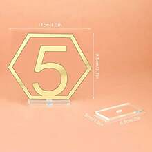 15 Pieces 115 Wedding Acrylic Cutout Table Numbers With Stand Holders Hexagon Tables Centerpieces For Wedding Reception Decorations Gold