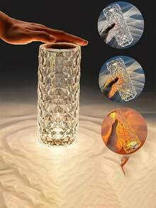 1pc Rose Crystal Lamp With Touch & Remote Control, 16 Color Options, Dimmable, USB Powered, Suitable For Room, Study, Party, Wedding, Creating Romantic Atmosphere, Gift, USB Powered Projector - Crystal Rose Atmosphere Light - View 9