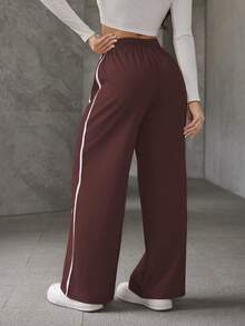 A&DD MODA, REF: ADD8823, Women's Elastic Pants, Casual, Wide, Breathable, Fine Silk, Icy, Light, Comfortable, Casual, Elegant, Modern, Stylish, Premium Quality, All Day Comfort, Perfect For Summer, Soft Touch, Freshness, Ideal For Heat. - 酒紅色 - 查看 2