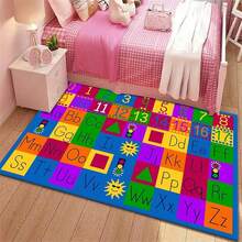 EGIDOO Educational Area Rug 120cm*180cm, 4x6ft, With ABC Numbers Math Symbols And Animal Shapes, Reading Alphabet Kids Rugs For Kindergarten Book Area, Colorful Classroom Playroom Carpets For Kitchen Home Office Dorm - Multicolor - View 2