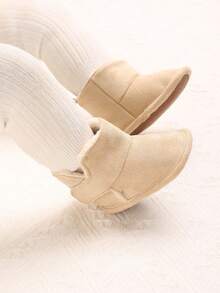 0-1 Year Old Infant Winter Boots, Solid Color, Warm & Soft Sole Infant Boots - Apricot - View 6