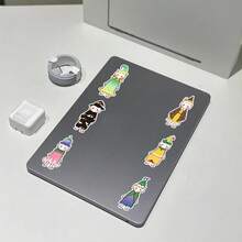 50 件可爱卡通人物戴帽子古怪人物原创彩色彩绘贴纸，适用于 DIY 墙壁、玻璃装饰 - 彩色 - 查看 9