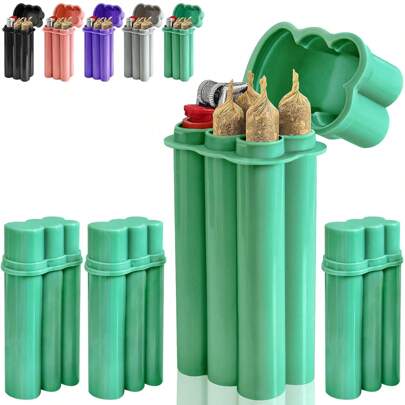 1pc Waterproof Lighter Case With Dual Compartment - PVC, Portable Cigarette & Tobacco Storage Box With Lid For Travel, Multi-Function Smoking Accessory Organizer