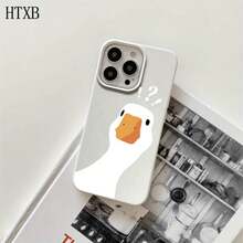 Funda protectora para phone con orificios grandes, diseño de pato blanco y signo de interrogación, compatible con phone 16 Pro Max, 16, 15 Pro, 14, 14 Plus/14 Pro Max, 13, 13 Pro, 12 Pro y 11/11 Pro. Regalos para cumpleaños y festividades - Negro - Ver 7