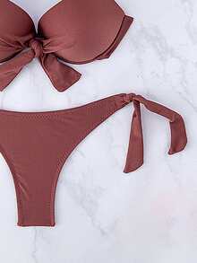 WD VEST Luxury Bikini With Padded Cups And Gold Details – Perfect Look For Sunny Days XX310 - Rỉ Nâu - Xem 4