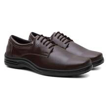 Kit 2 Pares Sapato Social Couro Sintético  Alta Qualidade - Ideal para Trabalho e Uniformes - Multicolorido - Visão 7