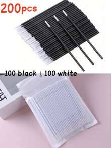 1000/500/100pcs Disposable Eyelash Brushes, Eyelash Extension Cleaning Brushes, Disposable Eyelash Applicator Wands, Soft Flocked Eyelash Care Cotton Swabs, Disposable Daily Cleaning Swabs, Suitable For Eyelash Extension, Eyelash Cleaning, Glue Residue Removal, Makeup Use, Mascara Removal And Eyebrow Grooming, Professional Eyelash Extension Cleaning Tools, Essential Makeup Tools For Home/Salon Use - Black - View 19